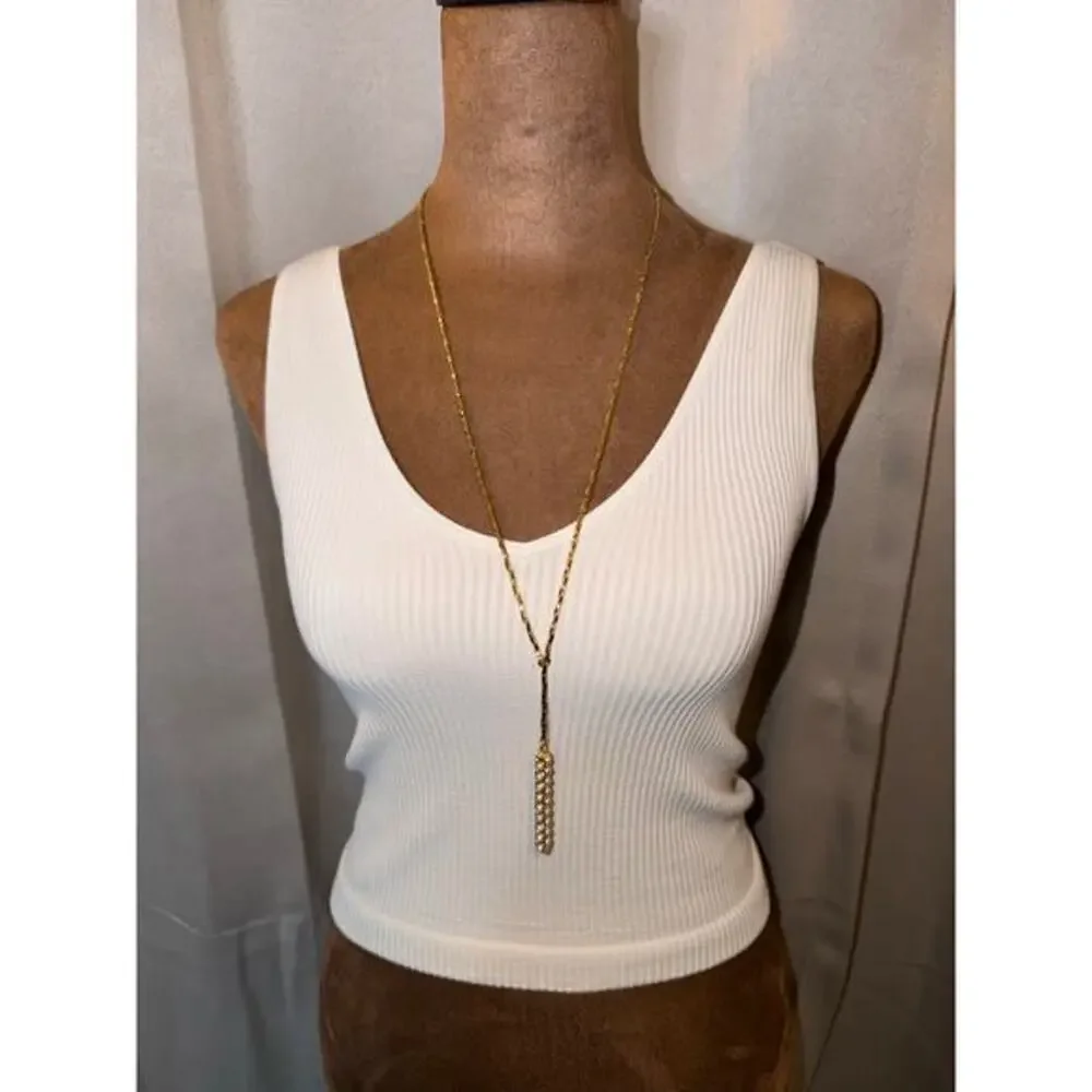 Talbots Gold Tone Pearl Bar Pendant Necklace – 17” – NIB (No Tags)